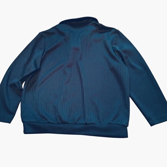 Haband Mens Collared Long Sleeve Pullover Shirt Navy Blue Large Vintage Retro - Picture 2 of 6